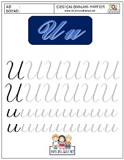 ü harfi çizgi çalışması